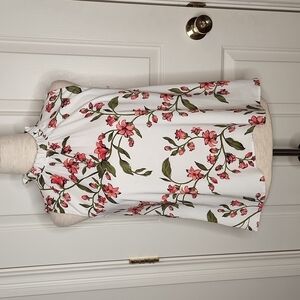 𝅺ANN Taylor Petite White Sleeveless Floral High Neck Top Size XXSP NWT